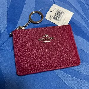 Coach zippered card wallet, wine colored, NWT